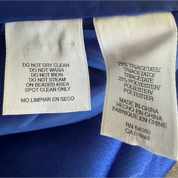 Jones New York Sleeveless Cobalt Blue Pleated Midi Dress with jewelled collar - Picture 5 of 10